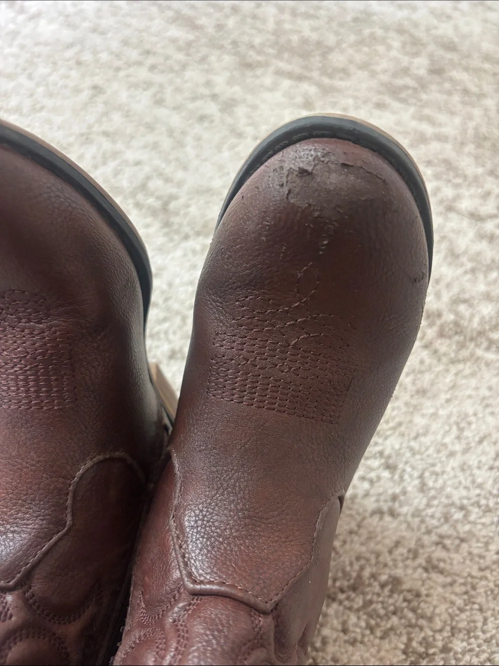 Cat & Jack Brown Kids Western Zip Boots